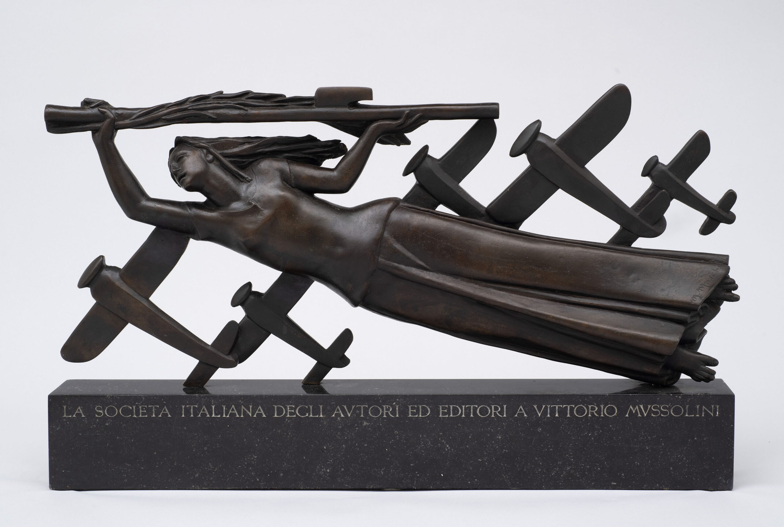 Vittorio Mussolini Dedication Bronze